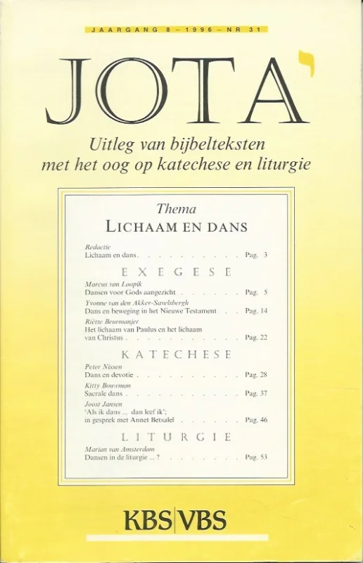 JOTA : Lichaam en dans – Jota, jaargang 8, nr. 31. Laatste Kans