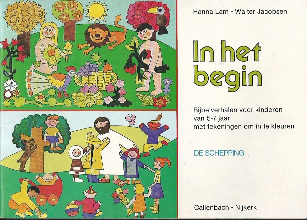 In het begin : De Schepping : Bijbelverhalen voor kinderen van 5-7 jaar met tekeningen om in te kleuren – Hanna Lam – Walter Jacobsen Betaalbaar