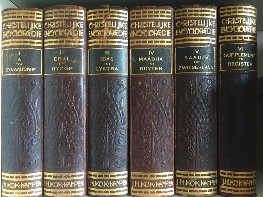 Bestseller Christelijke Encyclopaedie voor het Nederlandse Volk (Set van 6 delen) –F.W. Grosheide e.a. (1926-1931 roodbruin)