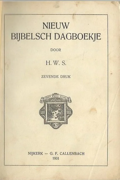 Goedkoop Nieuw Bijbelsch Dagboekje door H.W.S. – 7e druk