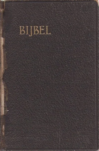 Laatste Kans Bijbel : Dat is de gansche heilige schrift – Nederlands Bijbelgenootschap 1912 (bruin linnen leer 15 x 11 x 4)