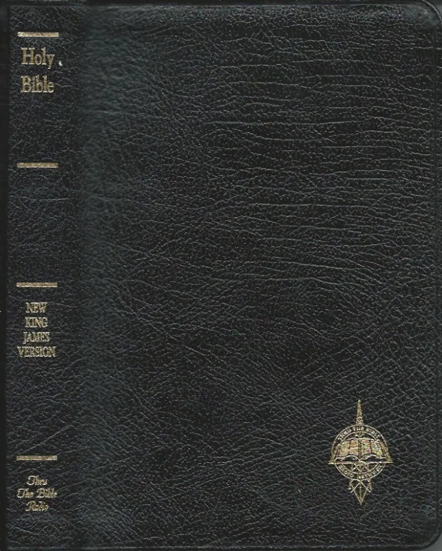Gratis Verzending The Holy Bible :The New King James Version : Slimline reference Edition : Word of Christ in Red : Black Octavo leatherbound – Thru The Bible Radio