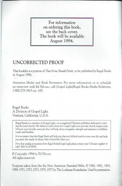 Voordeelprijs That None Should Perish : How to Reach Entire Cities for Christ Through Prayer Evangelism (Uncorrected Proof) – Ed Silvoso