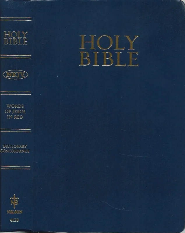 Merkproduct The Holy Bible : NKJV : Dictionary, Concordance : Nelson 412B (Navy Blue Leatherflex softcover) – Thomas Nelson Bibles (1982)