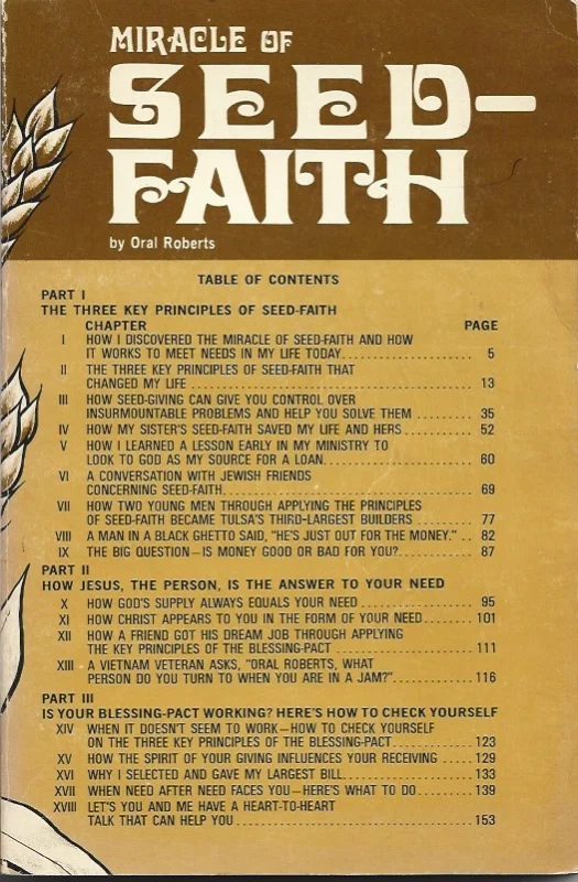 Miracle of Seed-Faith – Oral Roberts(30th print 1975) Betrouwbaar
