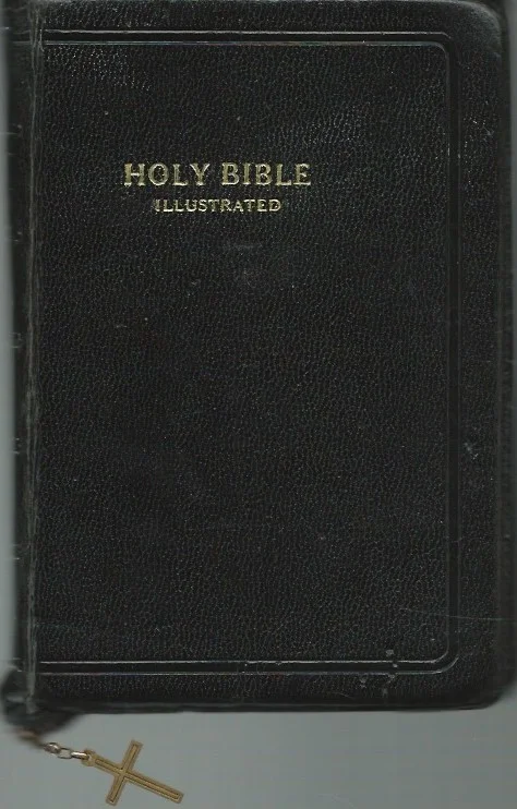 Holy Bible : Illustrated : World : self-pronouncing edition -World Publishing (Black leather, with zipper and gold cross) Speciale Aanbieding