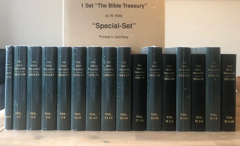 Seizoensaanbieding The Bible Treasury : A monthly magazine of papers on Scriptural subjects by W. Kelly – 15 (of 16) volume set + Index (NEW in plastic seal)