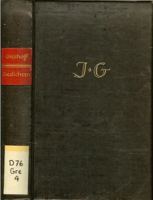 Superprijs Verzameld werk: Gedichten J. GreshoffAan N.P. van Wijk Louw