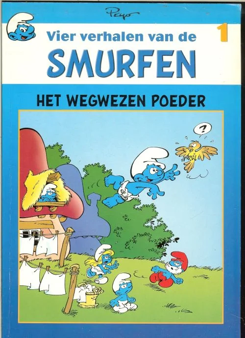 Vier verhalen van de Smurfen Het wegwezen poeder No 1 Peyo Druk en afwerking Laurasia – Rijen Lage Prijs