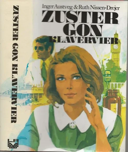 Merkproduct Zuster gon klavervier (1. zuster gon, 2. zuster gon verlooft zich, 3. zuster gon in Londen, 4. zuster gon onder de tropenzon)Austveg Inger en Ruth Nissen-Drejer