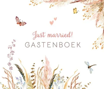Seizoensaanbieding Just Married! - Gastenboek (boho)