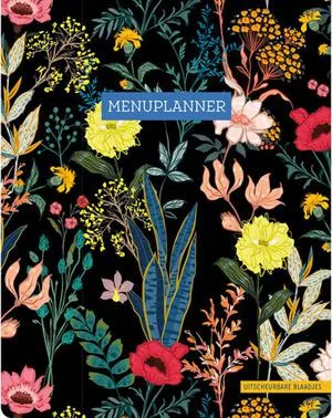 Menuplanner - Floral Black Dagaanbieding