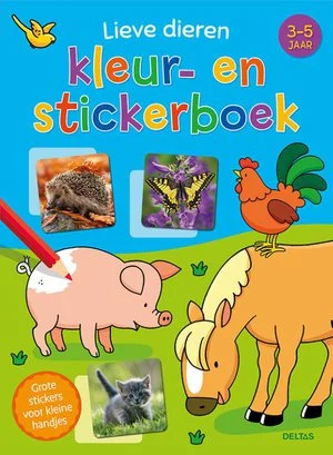 Lage Kosten Lieve Dieren Kleur- En Stickerboek (3-5