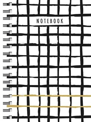 Betaalbaar Zwart Wit Goud Spiraalboek Klein (lijnen