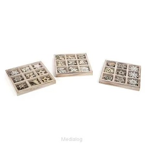 Kerstdecoratie Hout Set Van 9x4 Meest Verkocht