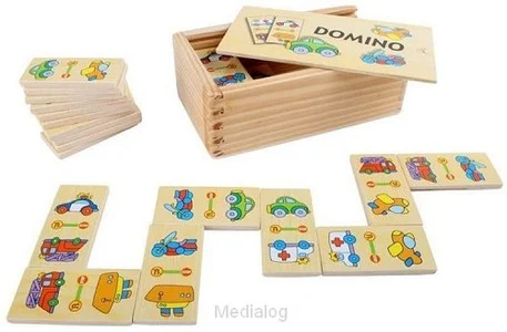 Domino Voertuigen Hout 28 Stuks Beperkte Voorraad