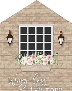 Tijdelijk Beschikbaar Tabletop house - 9 x 11,5 cm - Worry less live more - 656200927755