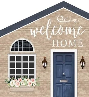 Tabletop house - 13,5 x 15 cm - Welcome home - 656200928295 Laatste Versie