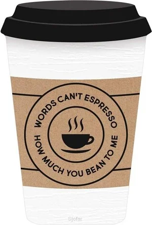 Direct Verzonden Tabletop decor - 10 x 14,5 cm - Words can''t espresso how much you bean - 656200983164