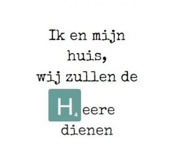 Tekstbord letterblok - Ik en mijn huis zullen de Heere dienen - HG5164 Snelle Levering