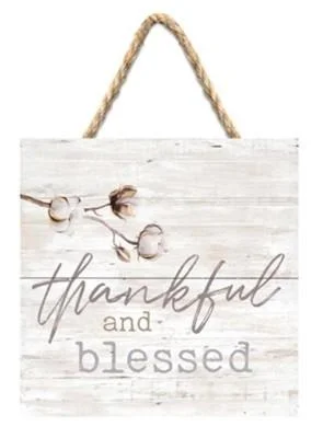 Hanging sign - Thankful and blessed Meest Verkocht