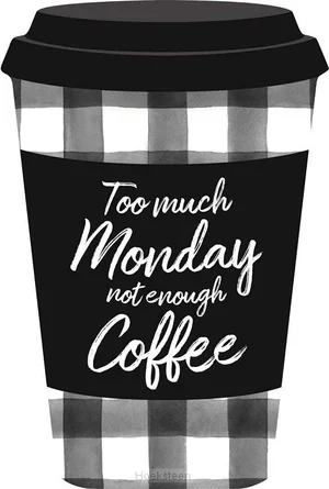 Seizoensaanbieding Too much monday not enough coffee Tabletop decor - 12 x 14,5 cm - 656200983188