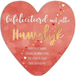 Express Levering Gefeliciteerd met jullie huwelijk - wandbord - 65507738