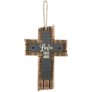Dagaanbieding Mini slate cross love lives here