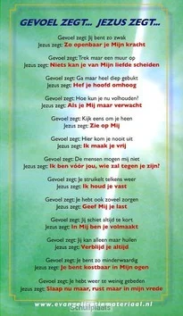 Tijdelijk Beschikbaar KAART GEVOEL ZEGT JEZUS ZEGT