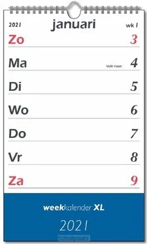 NOTITIEKALENDER WEEK 2021 XL Gratis Verzending