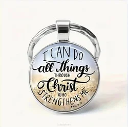 Uitverkoop KEYRING METAL/EPOXY I CAN DO ALL THINGS