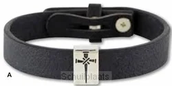 LEATHER BRACELET CROSS OF NAILS Nieuw