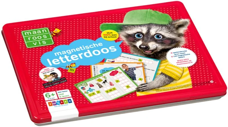 Finale Uitverkoop Maan roos vis -Maan roos vis magnetische letterdoos