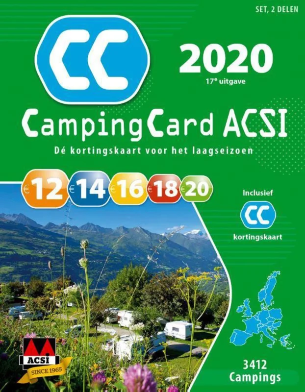 Korting CampingCard ACSI 2020 Nederlandstalig - set 2 delen / ACSI Campinggids