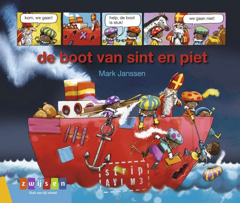 Betaalbaar AVI strips - de boot van sint en piet