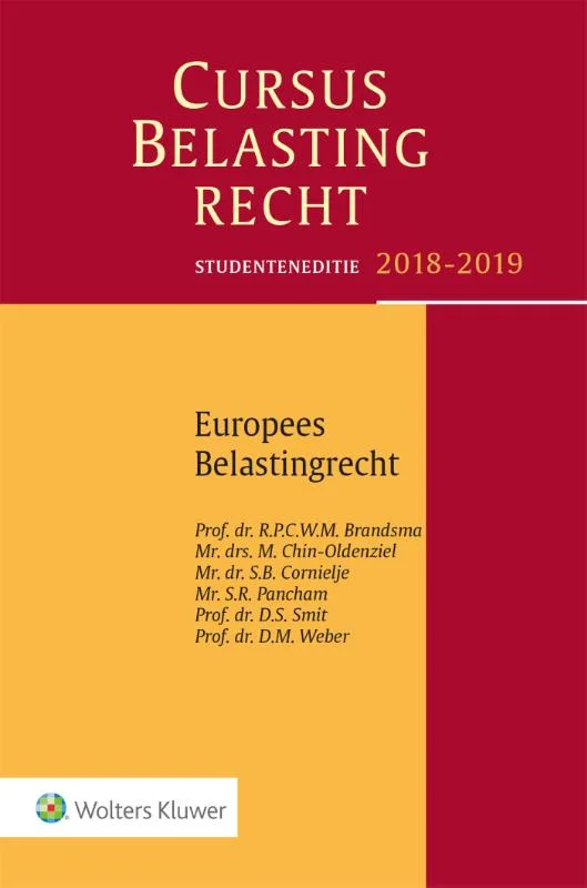 Cursus Belastingrecht - Europees belastingrecht 2018-2019 Tijdelijk Beschikbaar
