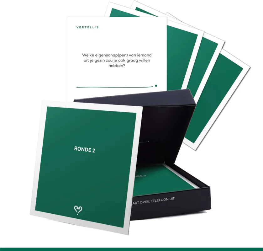 Vertellis Gezinseditie - Gesprekskaarten - Voor Ouders & Kinderen, Kom als gezin dichter bij elkaar, Gespreksstarters, Gezinsspellen, Vragenspel Met Kaarten Shop Nu